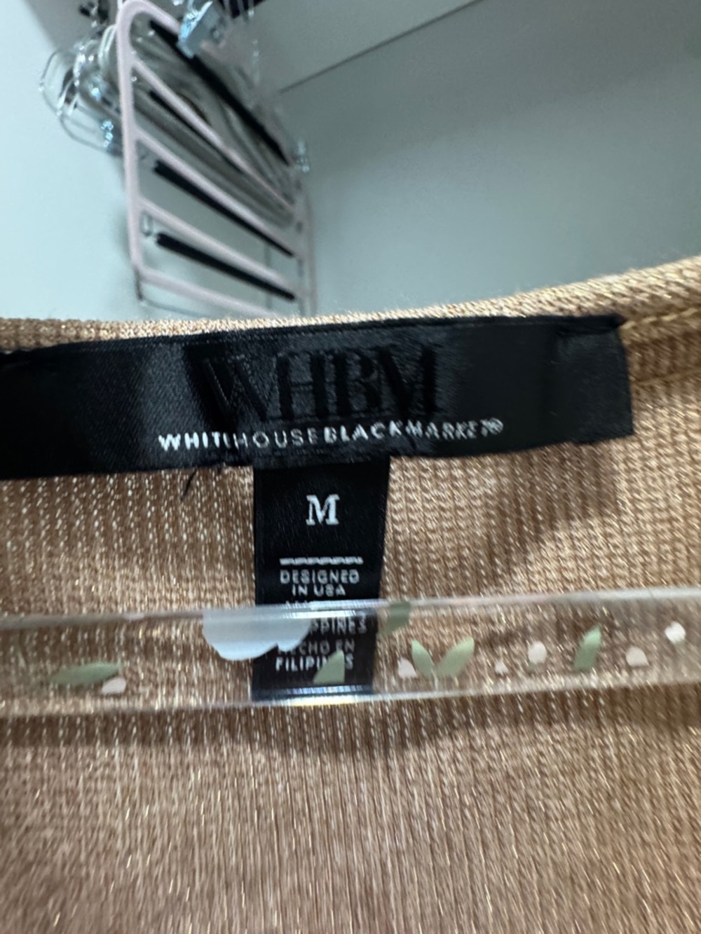 White House Black Market Knot-Shoulder Ribbed Bandeau - Beige - Picture 2 of 2